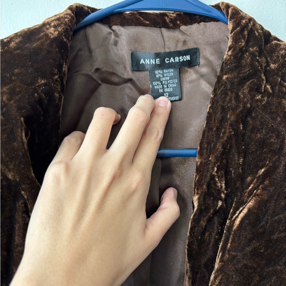 Y2K Fairycore Brown Velvet Veloir Jacket Fairy Indie Whymsigoth Medium Blazer - Picture 5 of 11